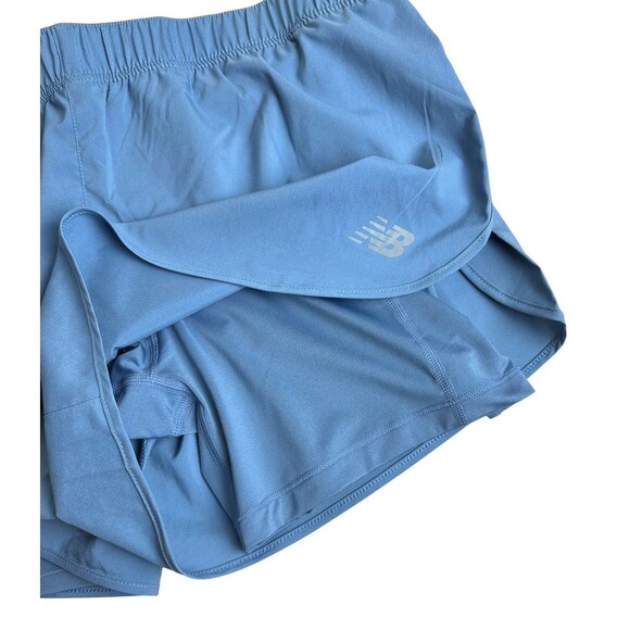 NEW BALANCE Women's 2-in 1 Sport Shorts Training Running Under Short Size L Blue - Picture 4 of 7